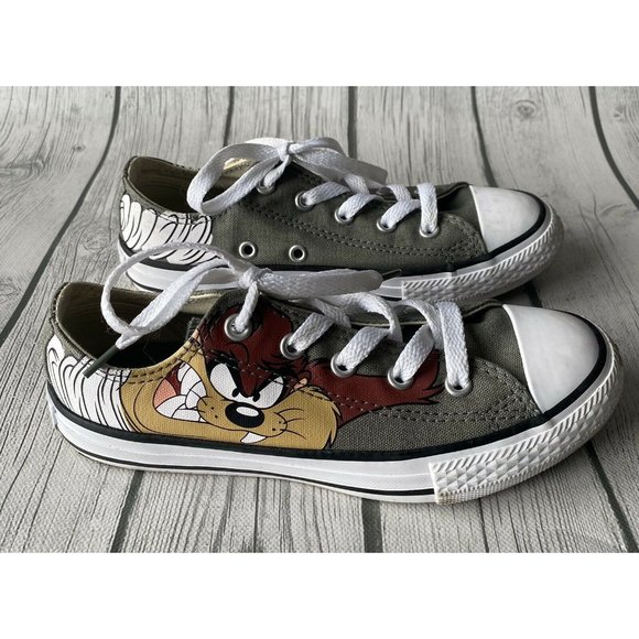 Converse | Shoes | Converse All Star Taz Looney Tunes Size Youth Tasmanian  Devil Shoes Low Top | Poshmark